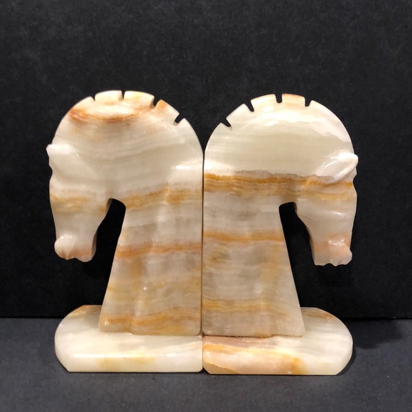MCM Onyx Horse Bookends